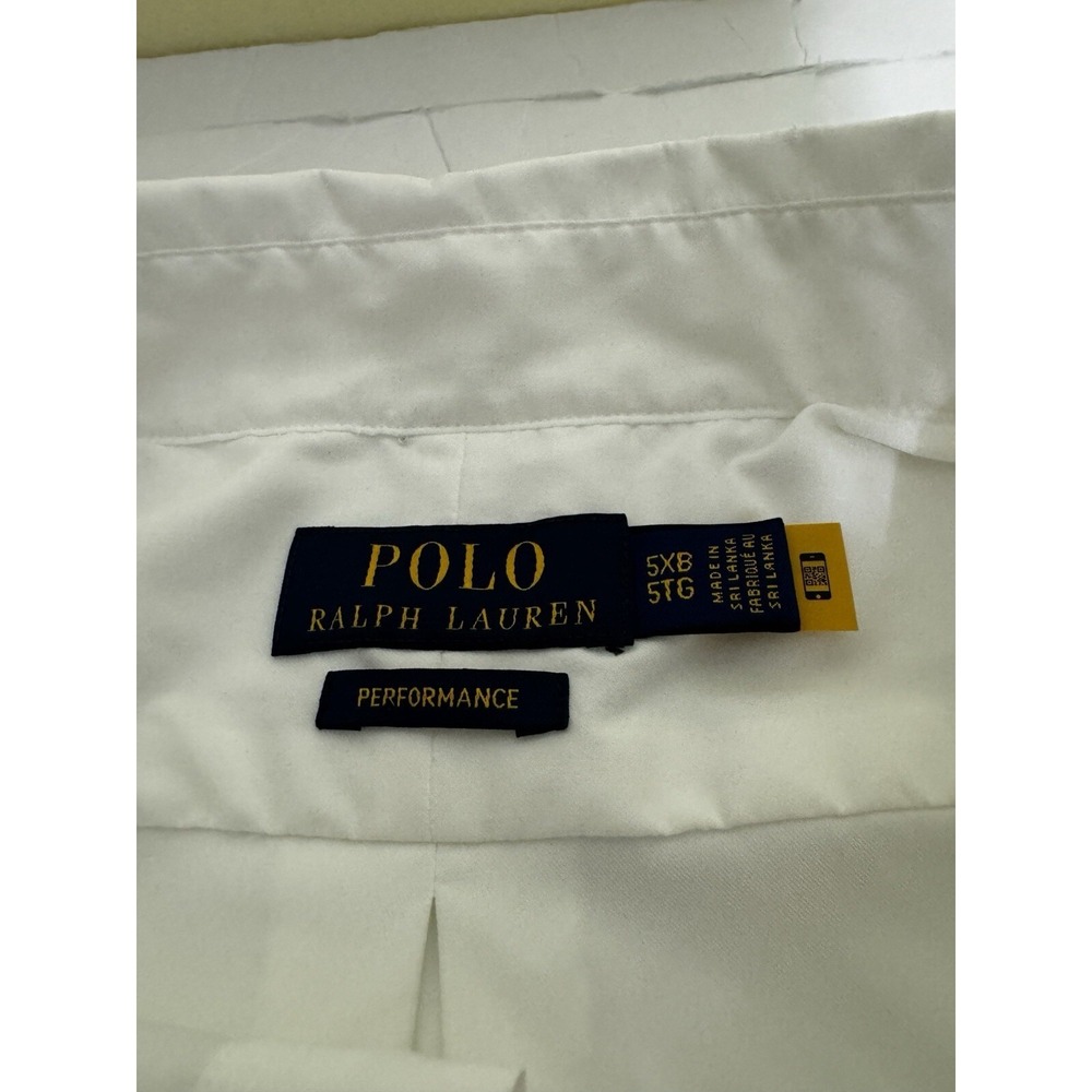 Polo Ralph Lauren Performance 5XB Big Short Sleeve Button Shirt White New Nylon - Picture 4 of 9